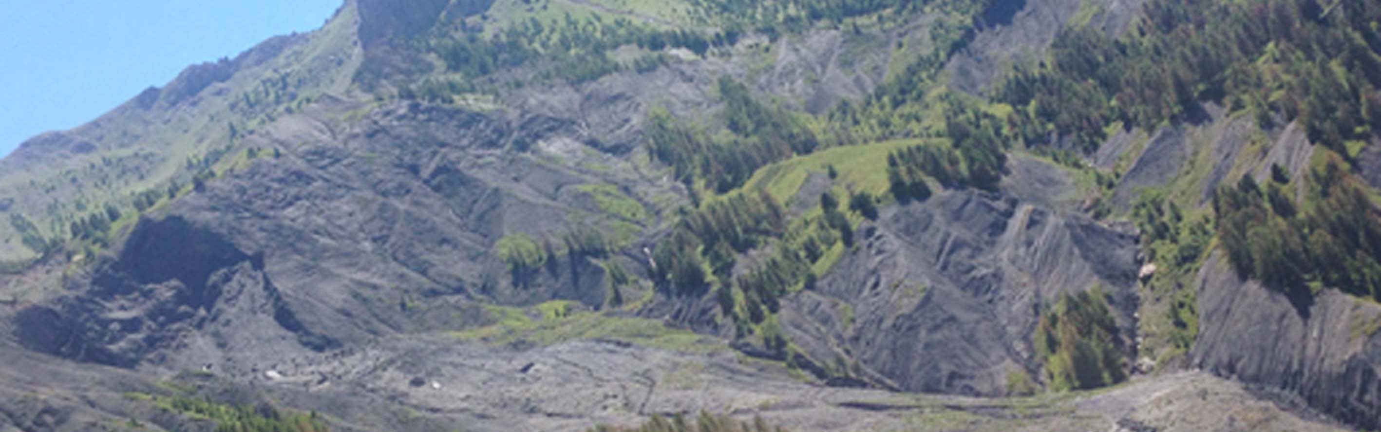 Super-Sauze landslide: view of the landslide and the Sauze catchment in 2016